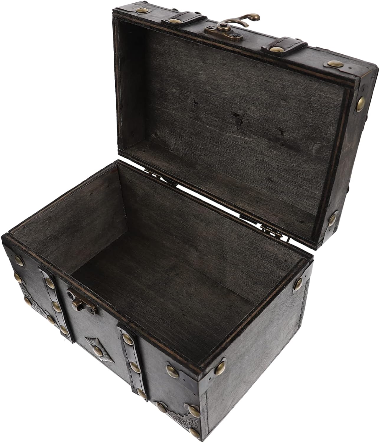 ABOOFAN Box Box Wooden Retro Treasure Chest Vanity Jewelry Case Wooden Storage Chest Storage Chests and Trunks Pirate Jewelry Antique Jewlery Trinket Case Girl Handheld Trinkets