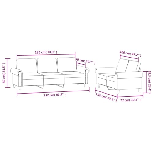2 Piece Sofa Set with Cushions Black Velvet,Luxurious Velvet Sofa Set for Comfort and Style in Living Rooms Sofas & Couches for Living Room
