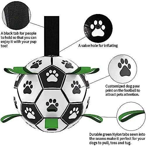 QDAN Dog Toys Soccer Ball with Straps Interactive Dog Toys for Tug of War - Pet Supplies online store