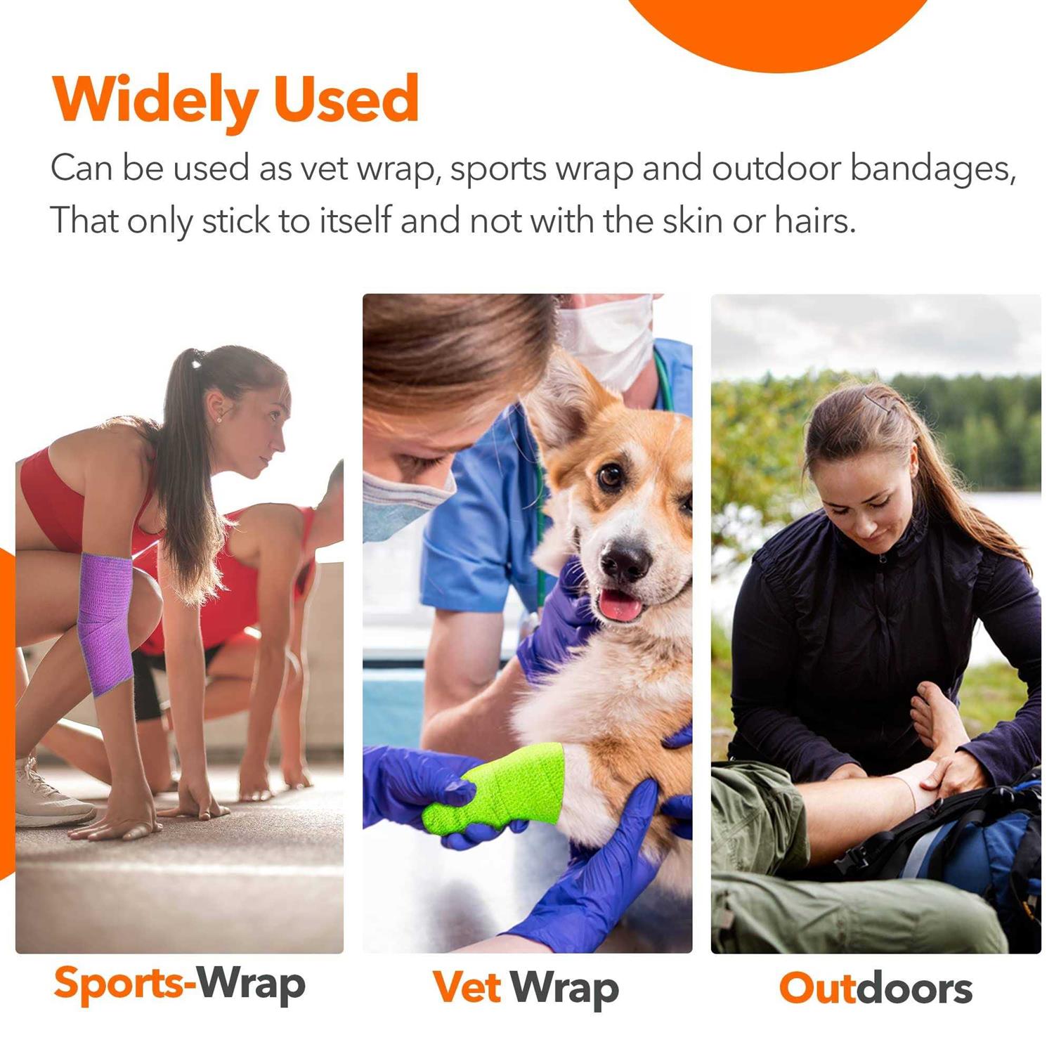 WECAREZ Self Adhesive Bandage Wrap 2 inch x 5 Yards Non-Woven Bandage Wrap - Pet Supplies online store