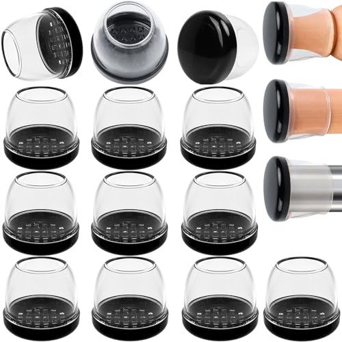 Chair Sliders for Carpet, 16PCS Furniture Sliders for Carpeted Floors & Hardwood Floors, Square Chair Glide Pads for Quickly and Easily Moving Furniture, Protect Floor(Black, Fit 0.5