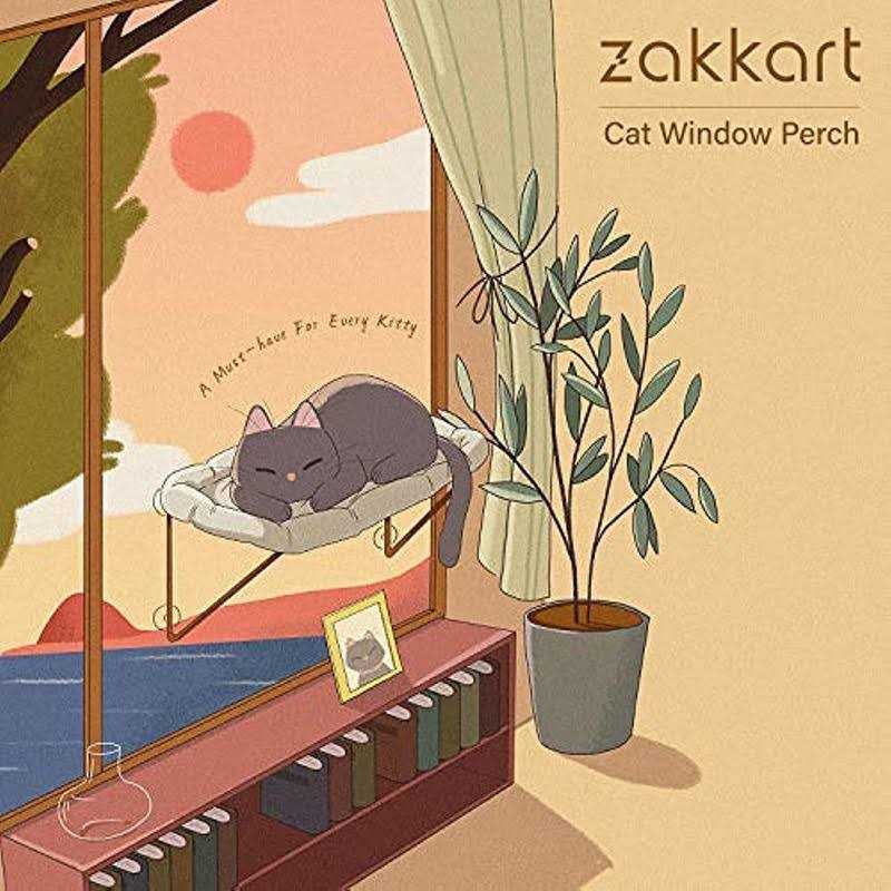 Zakkart Cat Window Perch 100% Metal Supported from Below - Pet Supplies online store