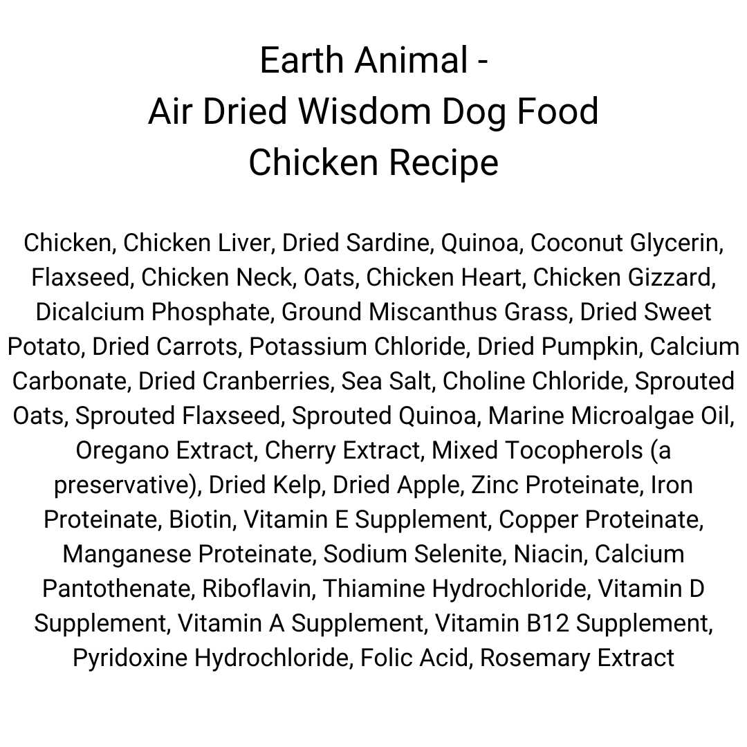 Earth Animal Dog Wisdom Chicken Air Dried - Pet Supplies online store