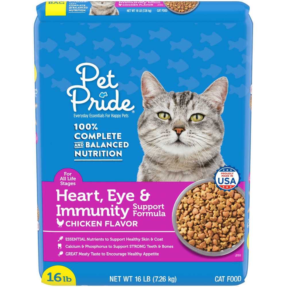 Kroger Pet Pride Chicken Flavor Heart, Eye & Immunity Support Formula 100% Complete And Balanced Nutrition Cat Food - Pet Supplies online store