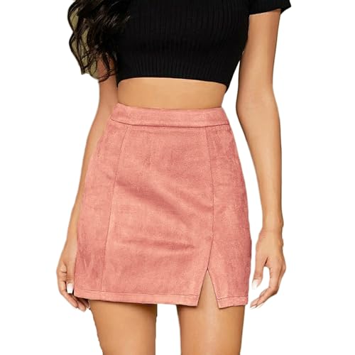 Women's Basic Skirts Sexy Work Office Skirt Mini Pencil Skirts High Waisted Skirt Solid Color Side Split Skirt