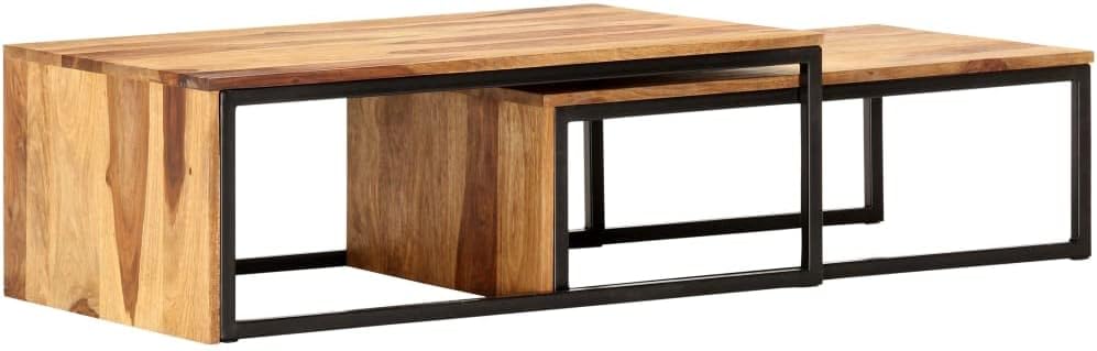 Nesting Tables,Center Table,Leisure Table,Hotel Lobby Tables,Console Table,Bedroom Table,Sofa Table,Balcony Table,for Living Room,Bedroom,Office,2 pcs Solid Sheesham Wood