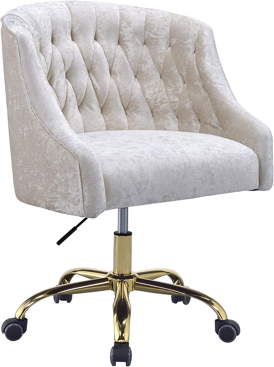 Levian Office Chair in Vintage Cream Velvet & Gold 92517