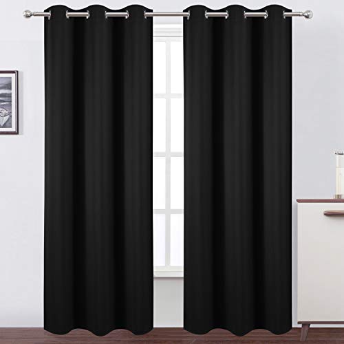 LEMOMO Light Grey Thermal Blackout Curtains/52 x 72 Inch/Set of 2 Panels Room Darkening Curtains for Bedroom