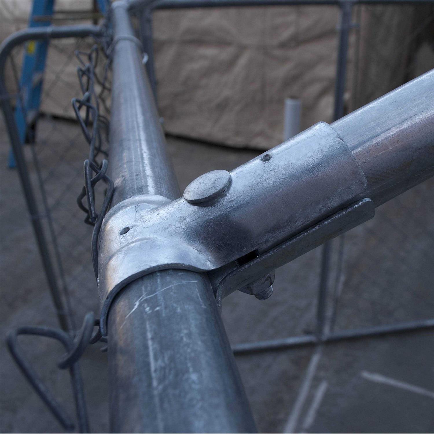 Aleko 7.5 x 7.5 ft. Full Steel Chain Link Dividable Dog Kennel Roof Frame Galvanized Finish - Pet Supplies online store