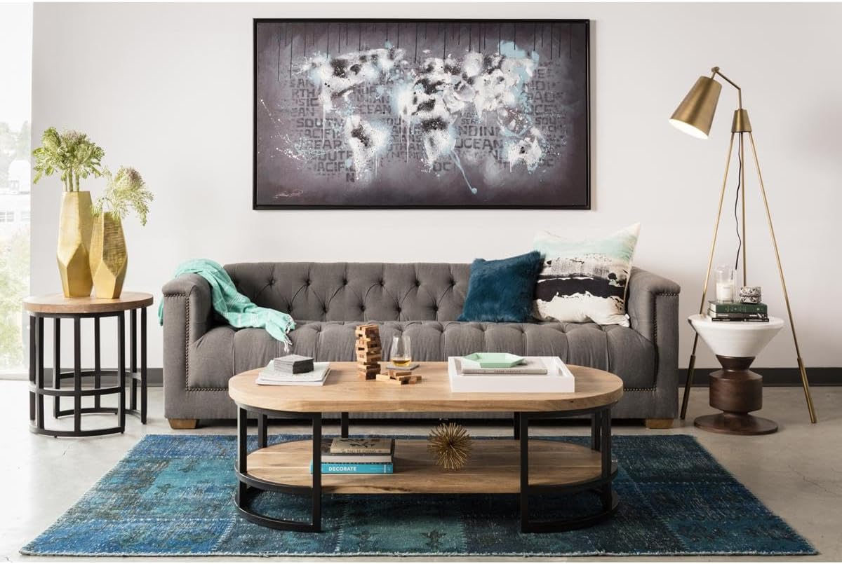 Moe's Home Collection Hippo Acacia Wood Stool, White