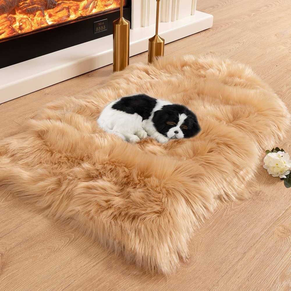 Asrug Soft Faux Fur Pet Bed Mat Plush and Fluffy Pet Pad Ultra Cozy Pet Throw Rug for Dogs Cats - Pet Supplies online store