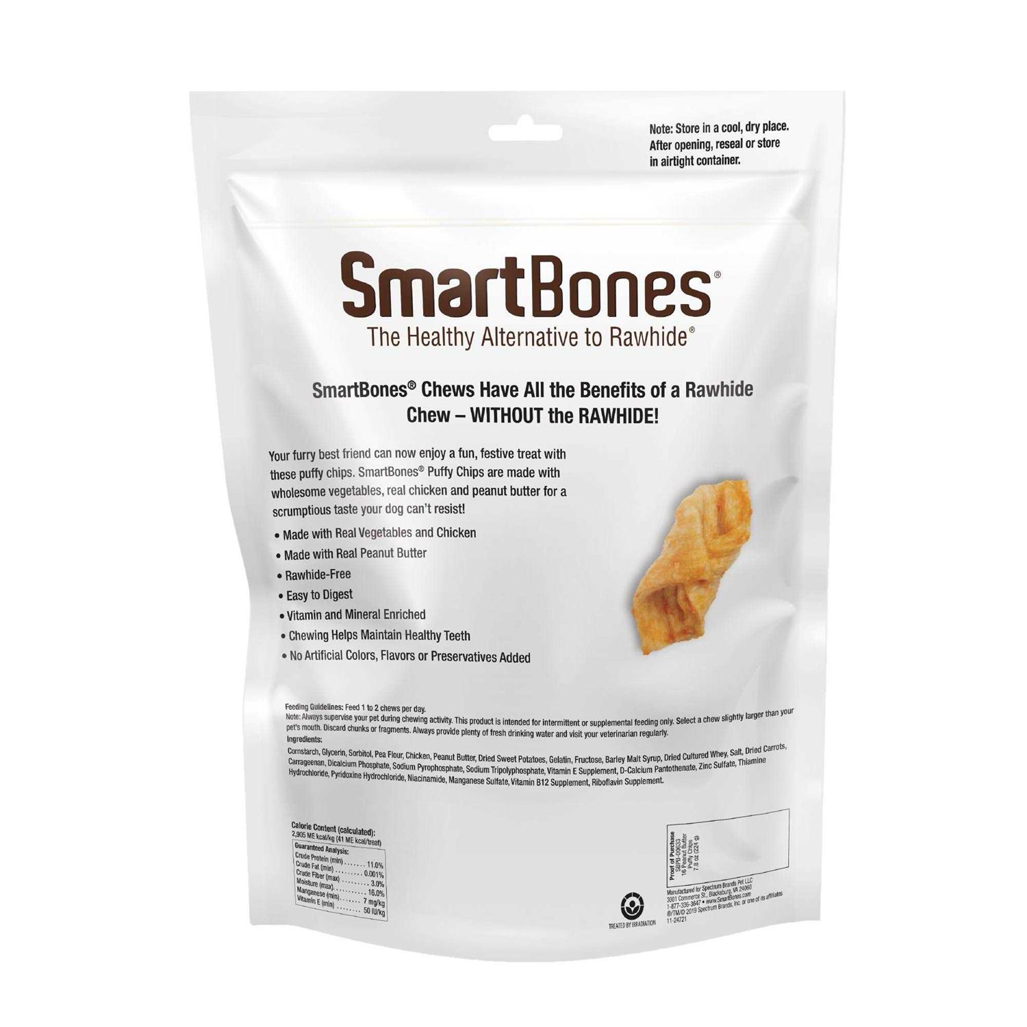 SmartBones Puffy Chips Real Peanut Butter Dog Treats - Pet Supplies online store