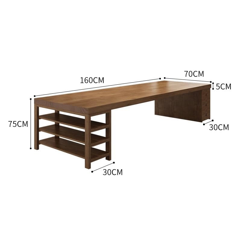 Home Office Desk Living Room Solid Wood Long Tea Table Negotiation Table Home Study Study Table Desk Company Office Desk Multi-Functional Work Table Modern Simple Table(160 * 70 * 75cm)
