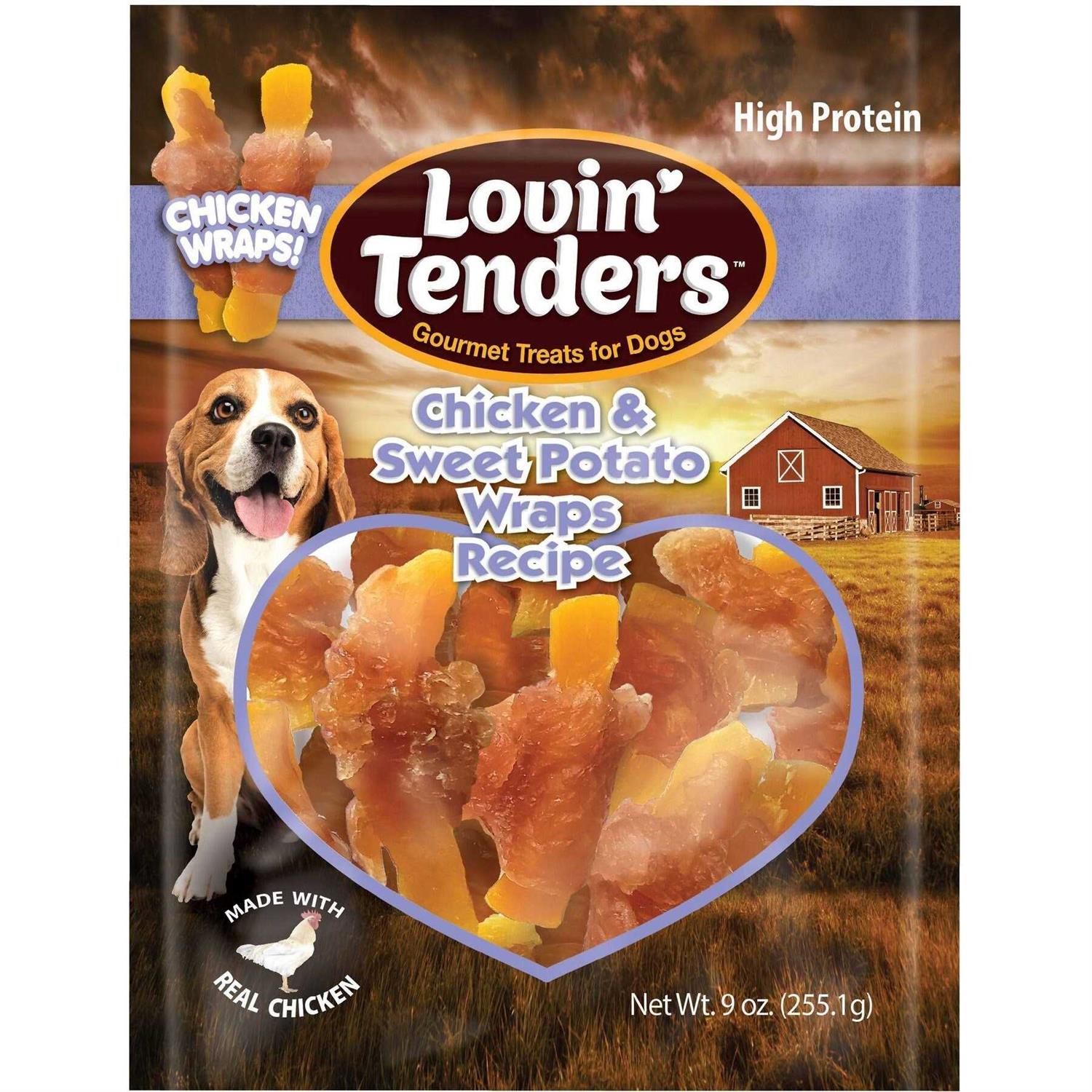 Lovin'Tenders Chicken & Sweet Potato Wraps Recipe Dog Jerky Treat - Pet Supplies online store