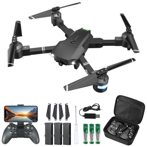 ATTOP Drone with Camera for Adults, 1080P Live Video 120°Wide Angle APP-Controlled Camera Drone for Kids over 8 Years Old, Beginner Friendly with 1 Key Fly/Land/Return, FPV Drone w/ Safe Emergency Stop, Remote/Voice/Gesture Control, 360°Flip, Carryin