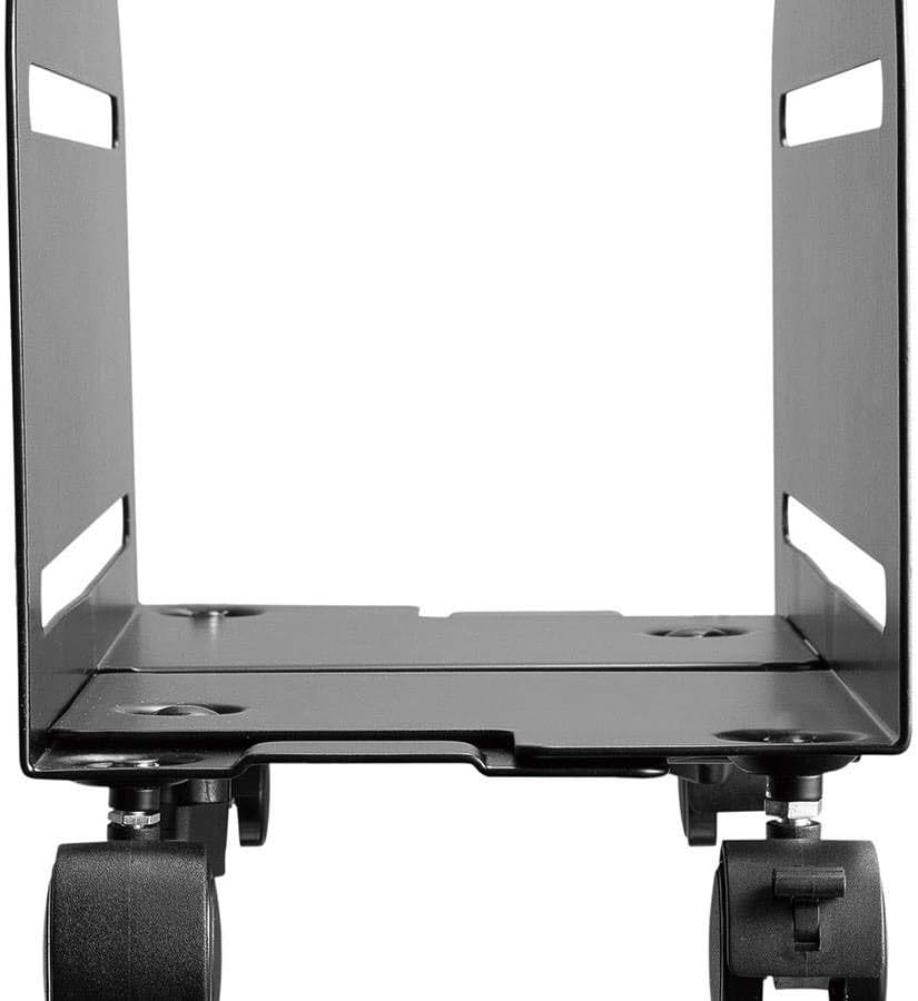 Monoprice Steel Computer PC Tower Mobile Stand - Steel Construction, Black Powder-Coated - Workstream Collection, Alloy steel
