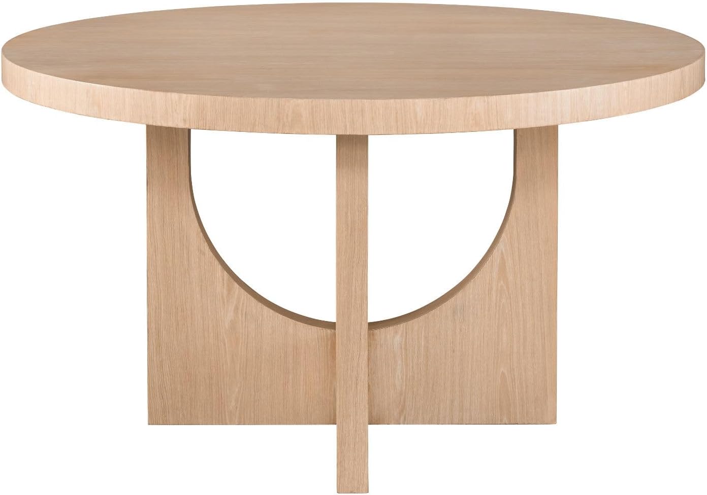 Modern Nomad Callon Round Dining Table in Tan Tech Oak