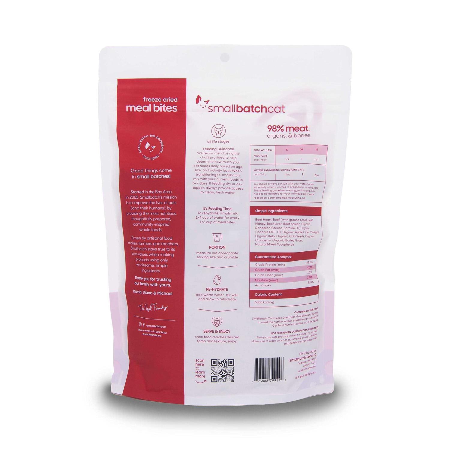 Smallbatch Freeze-Dried Cat Beef Meal Bites-10 oz - Pet Supplies online store