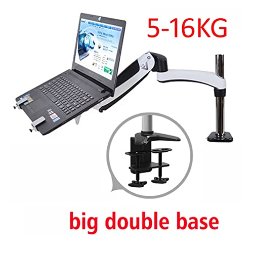 GST112-LP10 Hole Clamp Full Motion Aluminum Strong Gas Spring Dual Arm Laptop Desktop Mount Swivel Stand Notebook Tray (Color : DL-GST112C-LP60) (Dl gst112g)