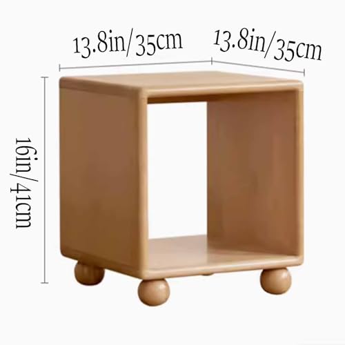 Rectangular Children's Night Stand Simple Solid Wood Bedside Storage Short Cabinet Modern Bedroom European Beechwood Storage Bookshelf Slim Nightstand