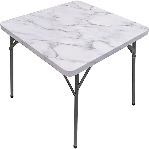 Marble Square Table Cove, Marble Style Texture, Elastic Edge, Suitable for Table Decoration, Buffet and Camping, Fit for 55