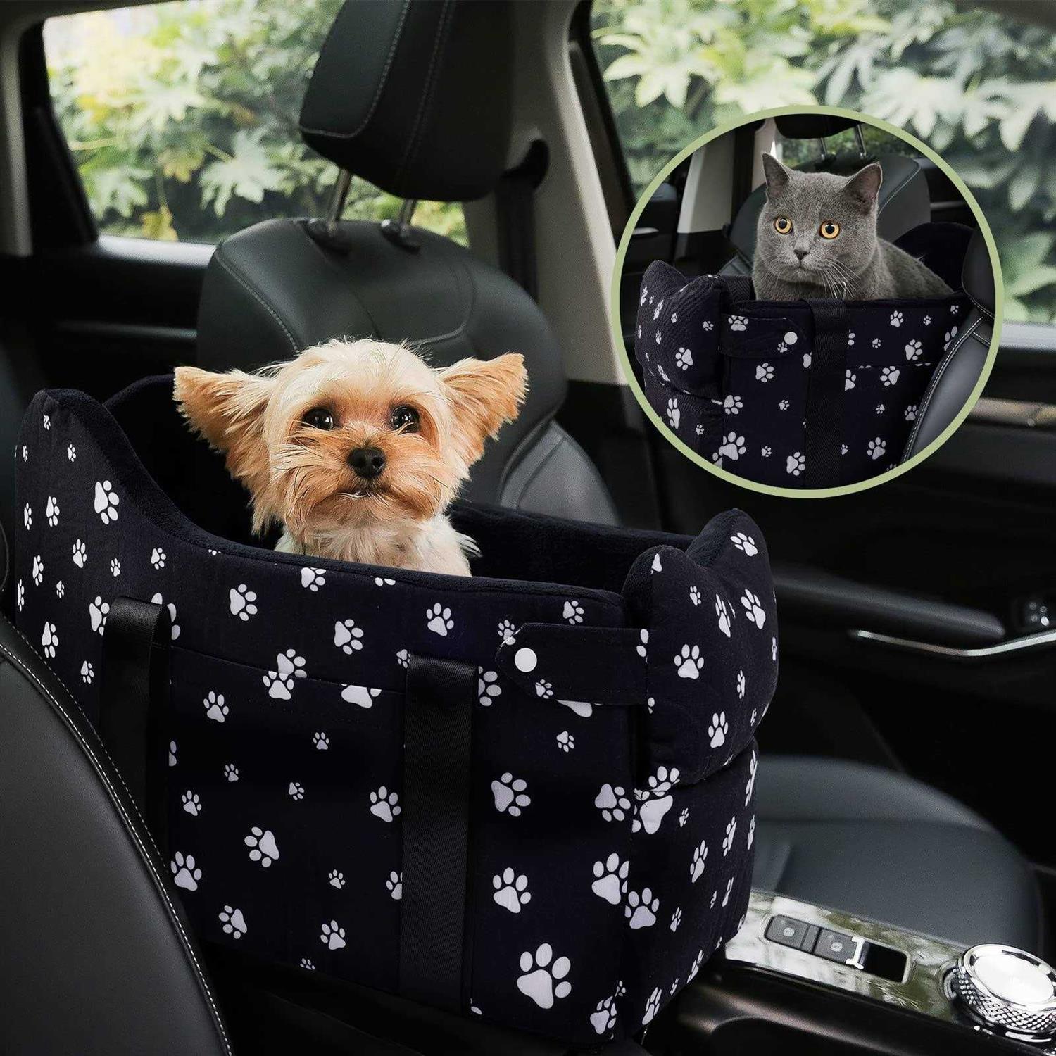 Cullaby Small Dog Car Seat Center Console for Small Dogs Under 15 lbs, Dog Booster Car Seat, Safe and Comfortable Pet Car Seat P - Pet Supplies online store