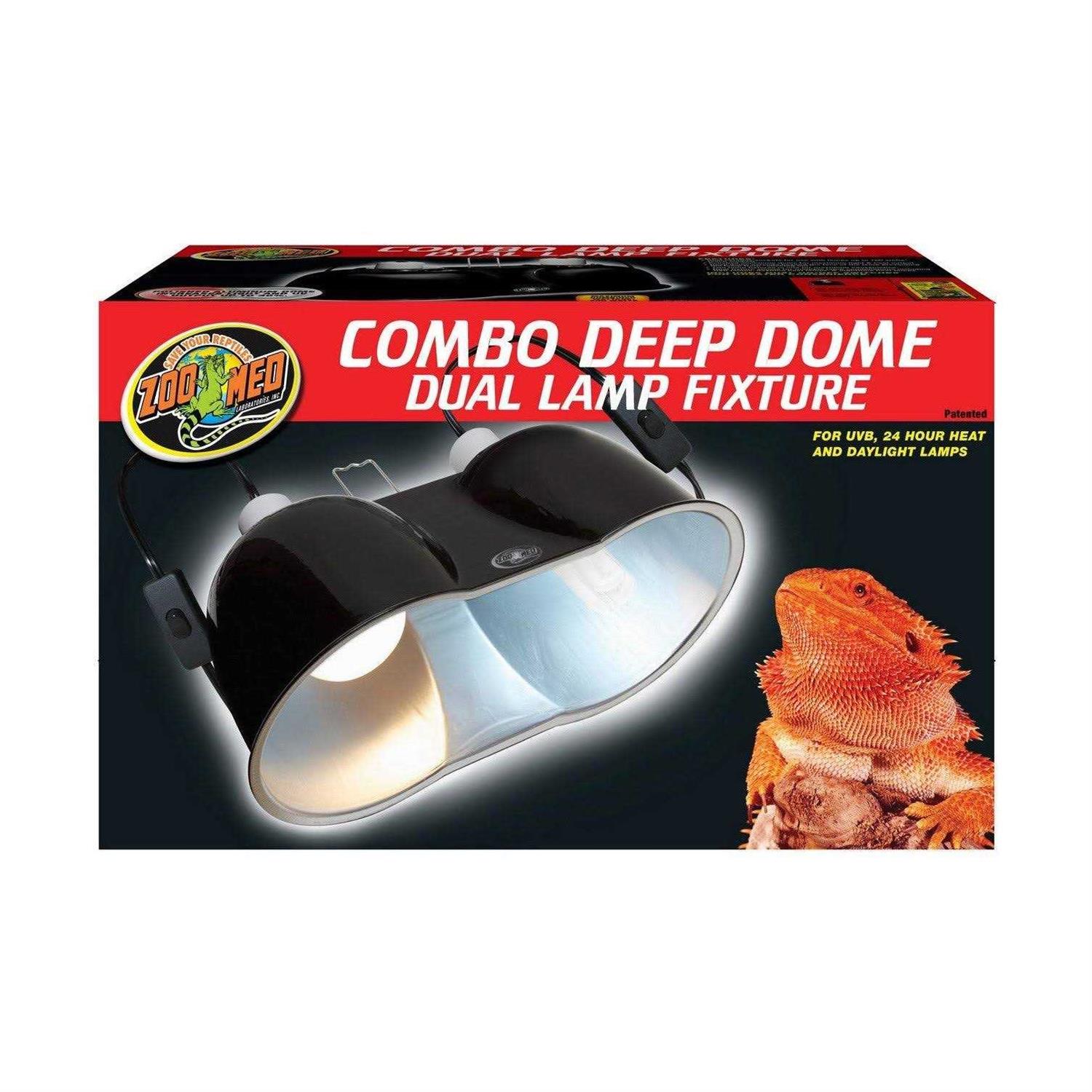 Zoo Med Combo Deep Dome Dual Lamp Fixture - Pet Supplies online store