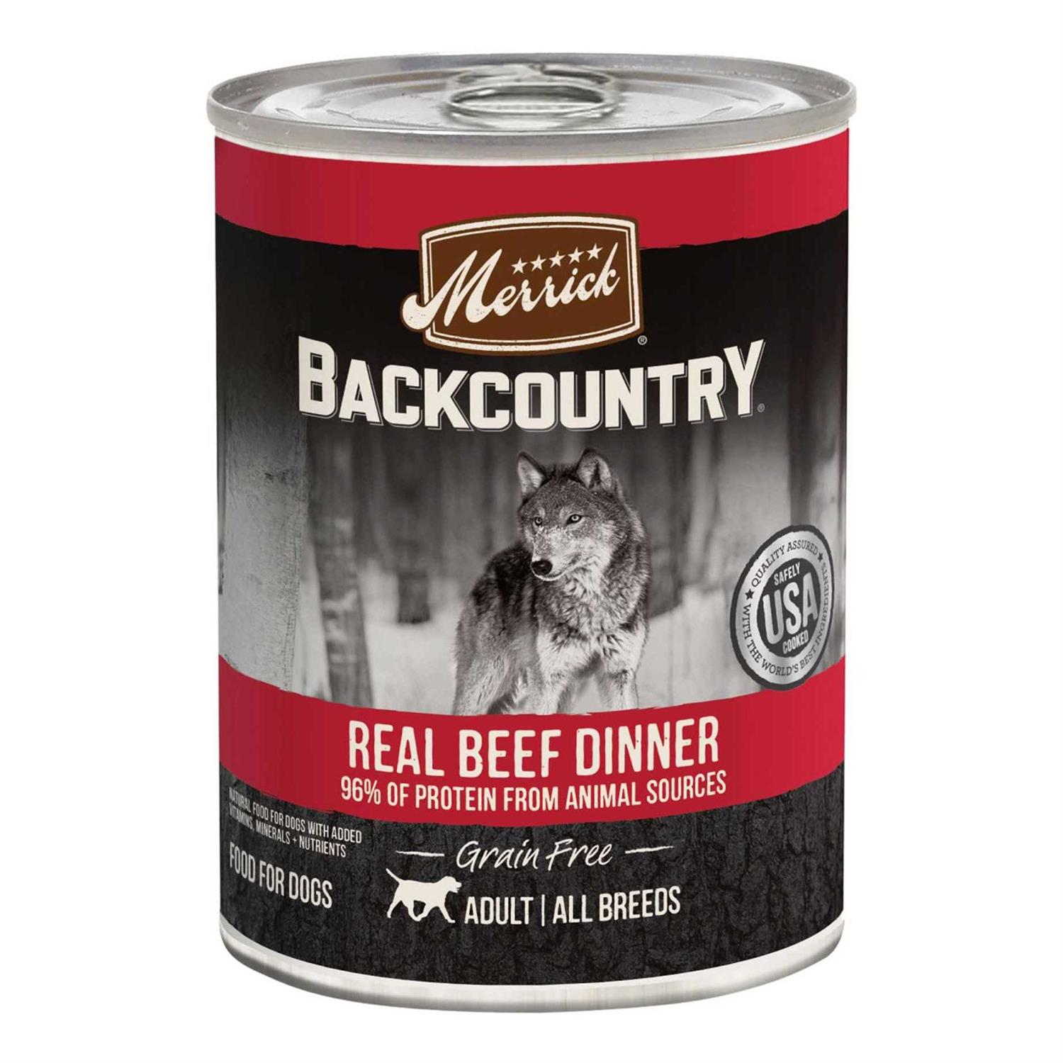 Merrick 96% Real Beef Backcountry Grain Free Canned Dog Food - Pet Supplies online store