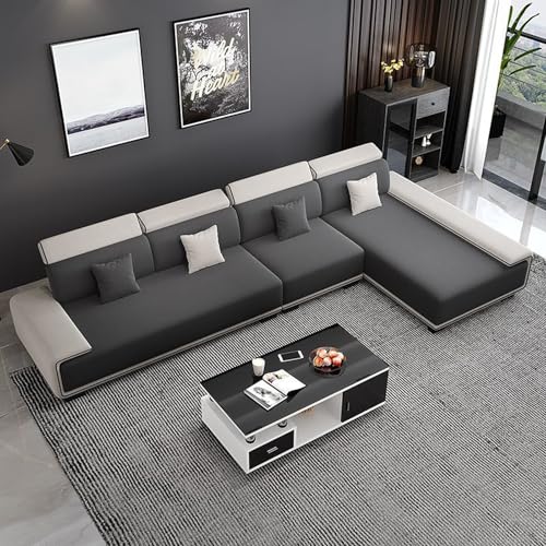 Convertible Sectional Sofa Bed Couch Sleeper Fabric Recliner Loveseat Guest Bed L Shaped Couches for Living Room (Double+Single+Left Consort (Latex Version), 141.73