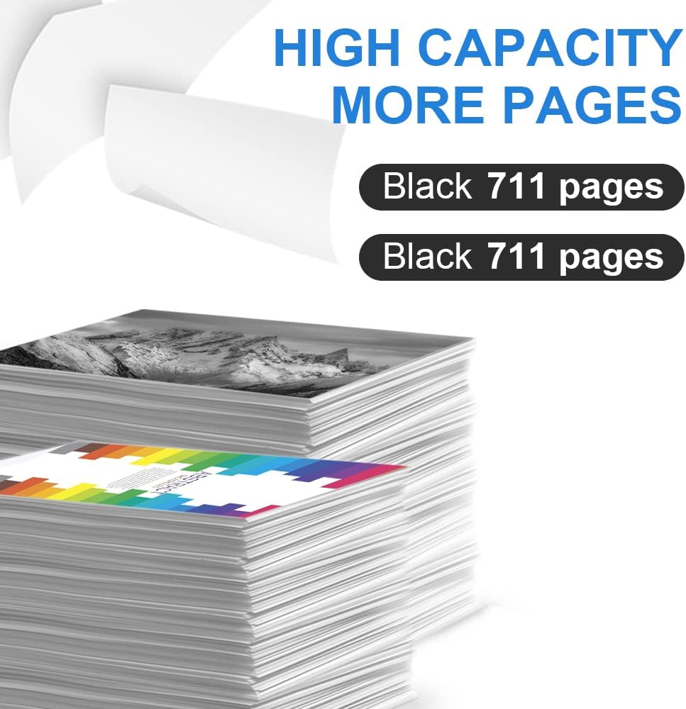 Remanufactured 63xl Black Ink Cartridge Replacement for HP 63 63XL for HP OfficeJet 3830 5255 5258 Envy 4520 4512 4513 4516 DeskJet 1112 1110 3630 3632 3634 2130 2132 Printer (2 Black)