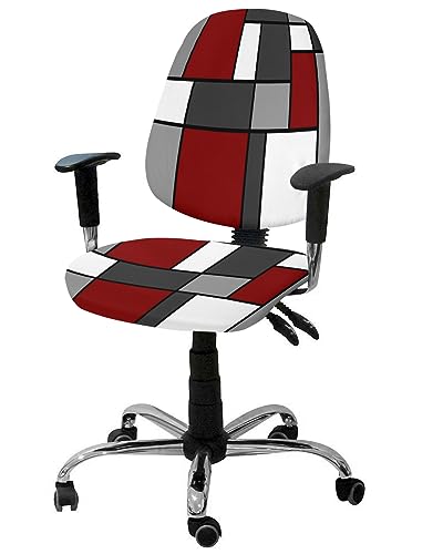 Office Chair Covers Stretchable Dinosaur with Moroccan Texture Green Gradient Split Computer Desk Chair Cover Universal Spandex Chair Seat Covers Rotating Boss Arm Chair Slipcovers