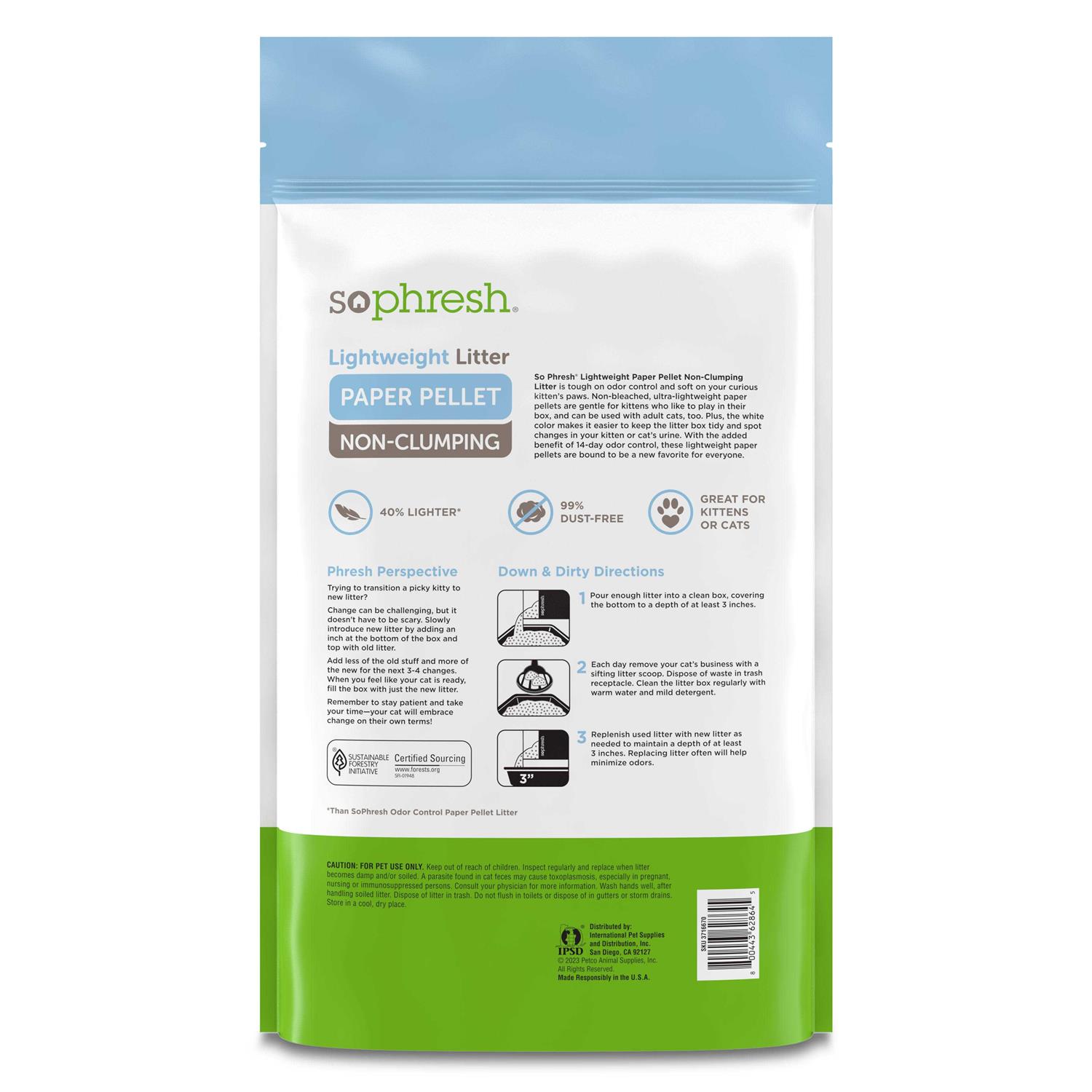 So Phresh Lightweight Paper Pellet Non-Clumping Cat Litter - Pet Supplies online store