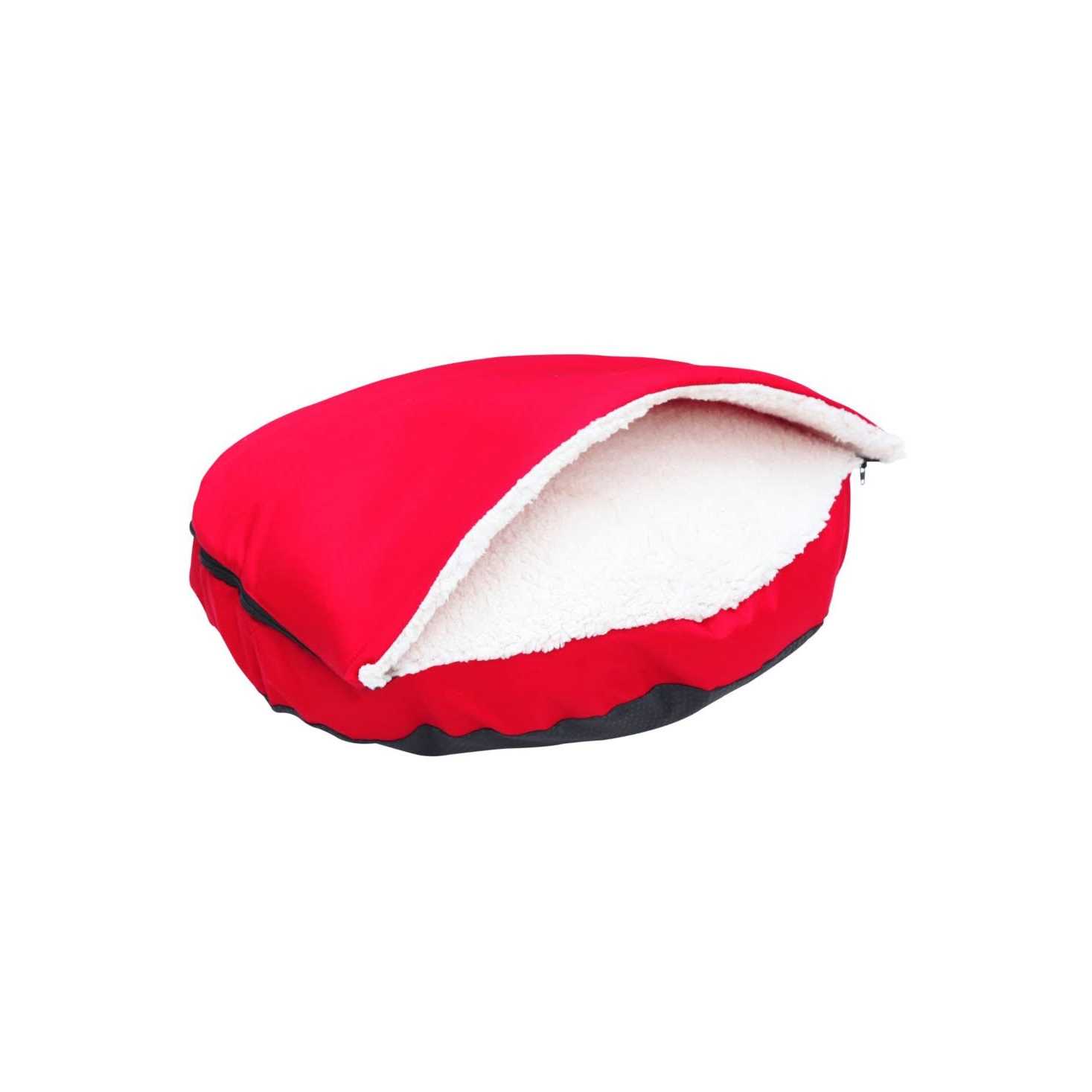 Long Rich Durable Oxford to Sherpa Pet Cave and Round Pet Bed, 25, with Removable Top and Insert - Pet Supplies online store