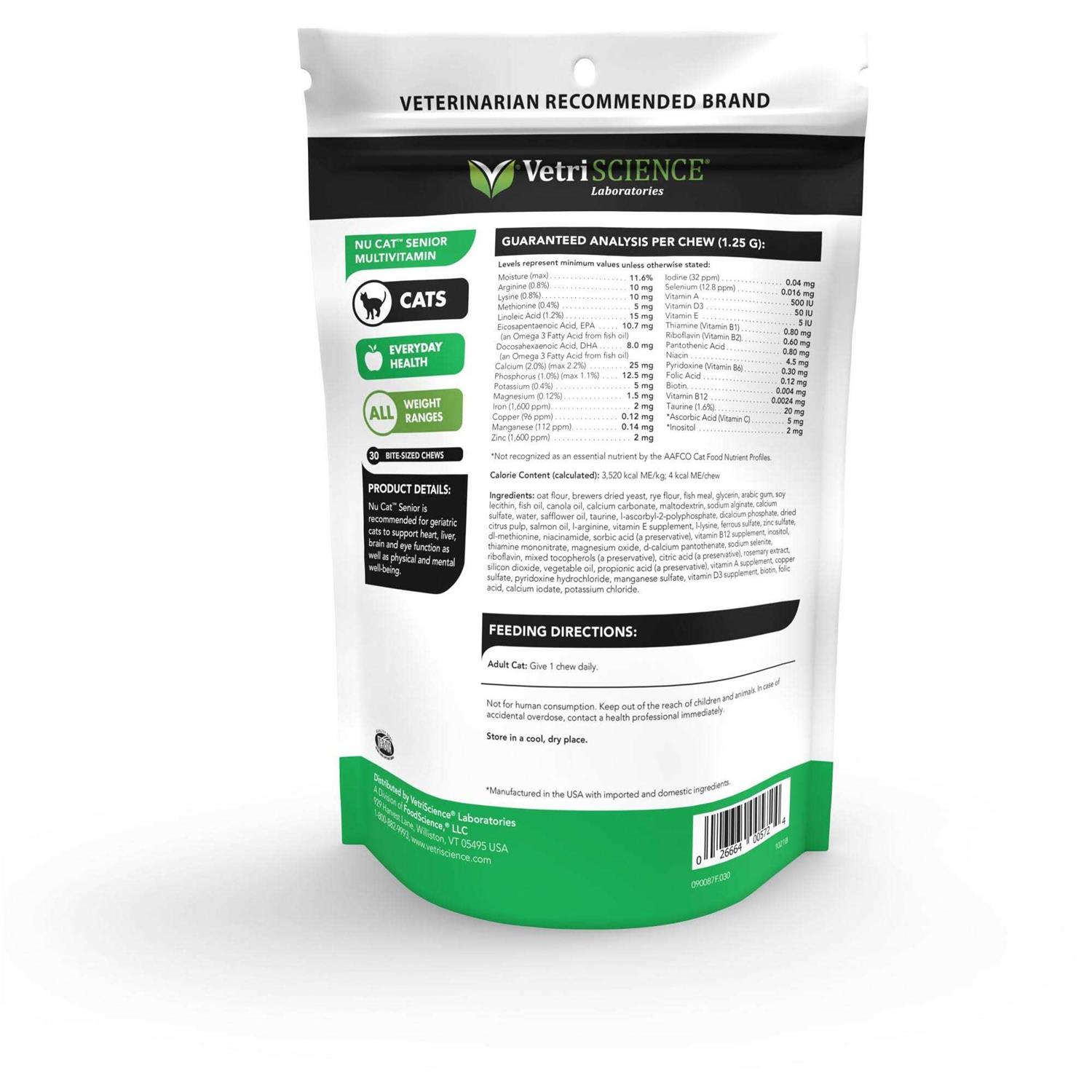 VetriScience NuCat Senior Cat Multivitamin - Pet Supplies online store