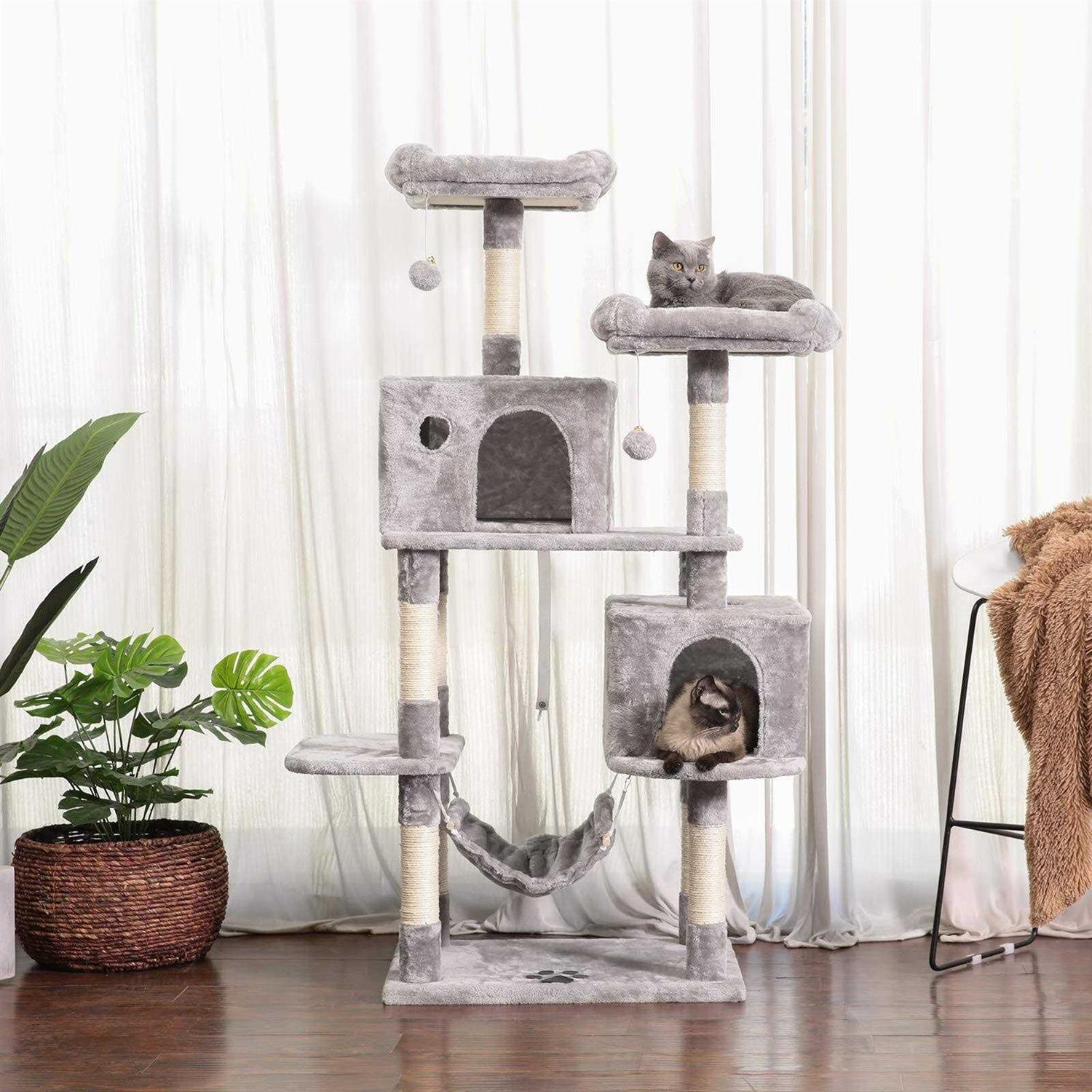 Hey-brother Large Multi-Level Cat Tree Condo Furniture with Sisal-Covered Scratching Posts - Pet Supplies online store