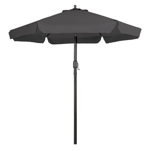 7.5Ft/9Ft Valance Patio Umbrella for Outdoor, UV Protect Pool Umbrellas with Heavy Duty Pole, Market Umbrella with Push Botton Tilt & Crank