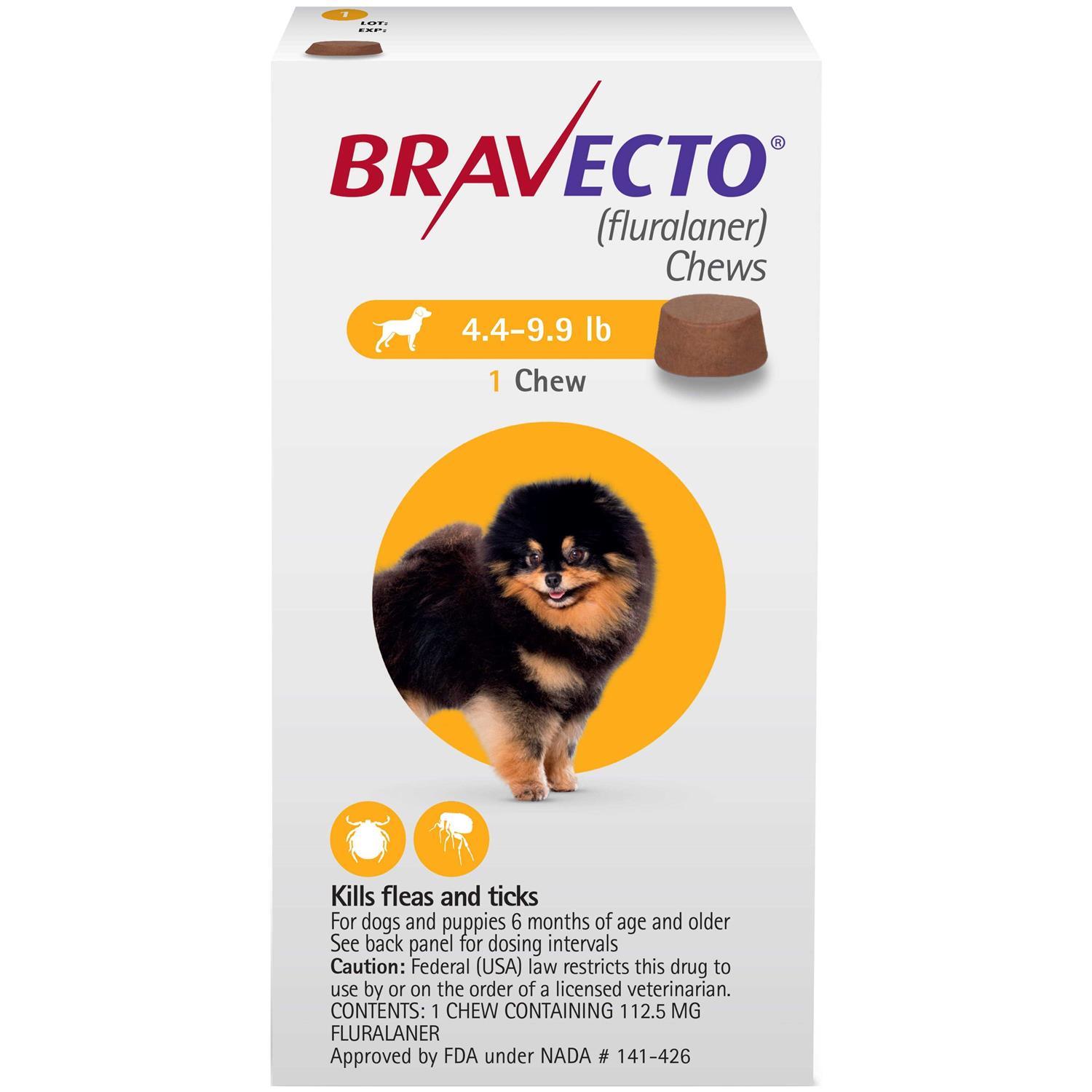 Bravecto Chews for Dogs 4.4-9.9 lbs - Pet Supplies online store