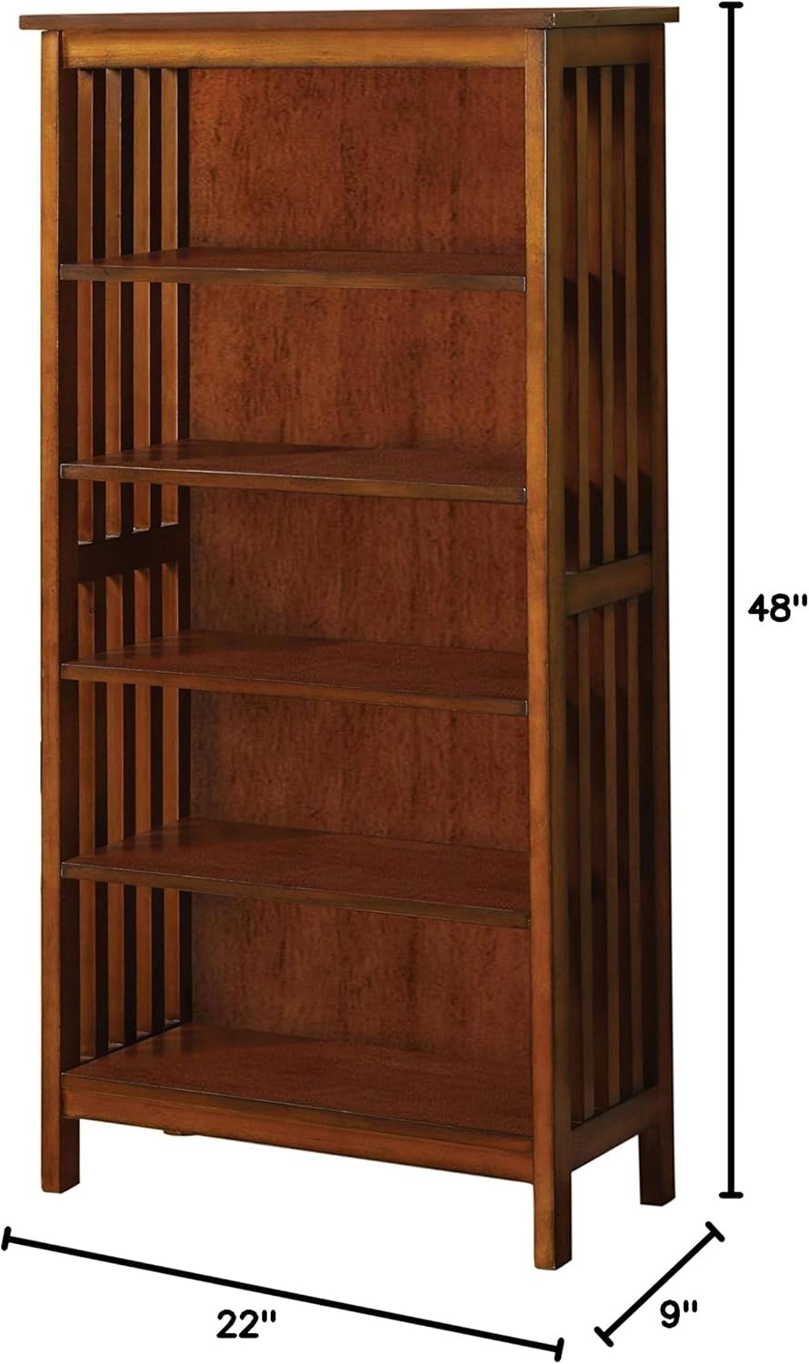 24/7 Shop at Home Aleesia Media Shelf, Antique Oak