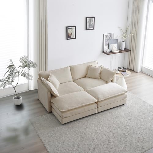 Oversized Cloud Couch with 2 Ottoman, 25.52