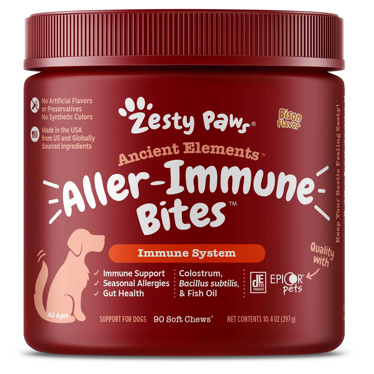 Zesty Paws Dog Allergy Relief Anti Itch Supplement Omega 3 Probiotics for Dogs - Pet Supplies online store