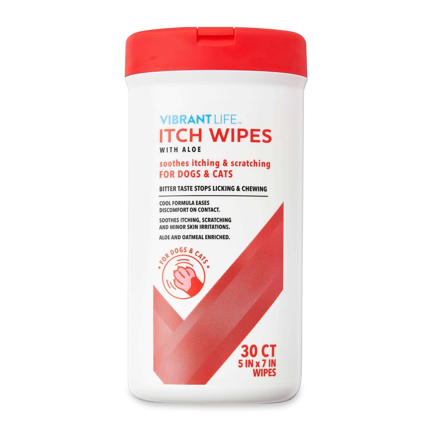 Vibrant Life Itch Wipes with Aloe - Pet Supplies online store