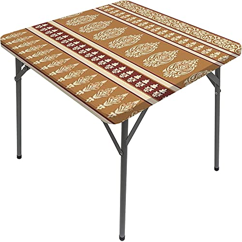 Paisley Square Table Cove, Paisley Style Textures, Elastic Edge, Can Wipe Indoor/Outdoor Dining Table Cover, Fit for 55