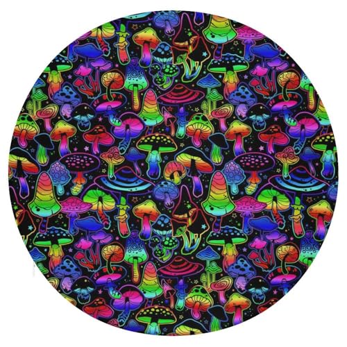 Round Seat Cushions Chair Pad Flexible Seating Black and White Dinosaur Skull Skeleton for in-Home Distance Learning, Office, Garden, Car