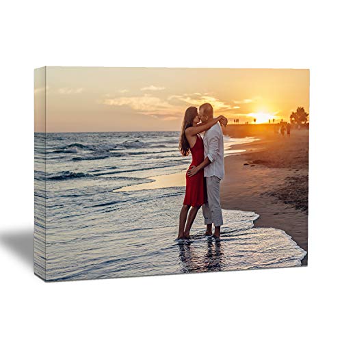 Looife Custom Wall Art Prints from Your Photo on 16x12in Canvas Personalized Wall Decor Paintings with Solid Wood Frame for Living Room Bedroom Kitchen and Office Ready to Hang