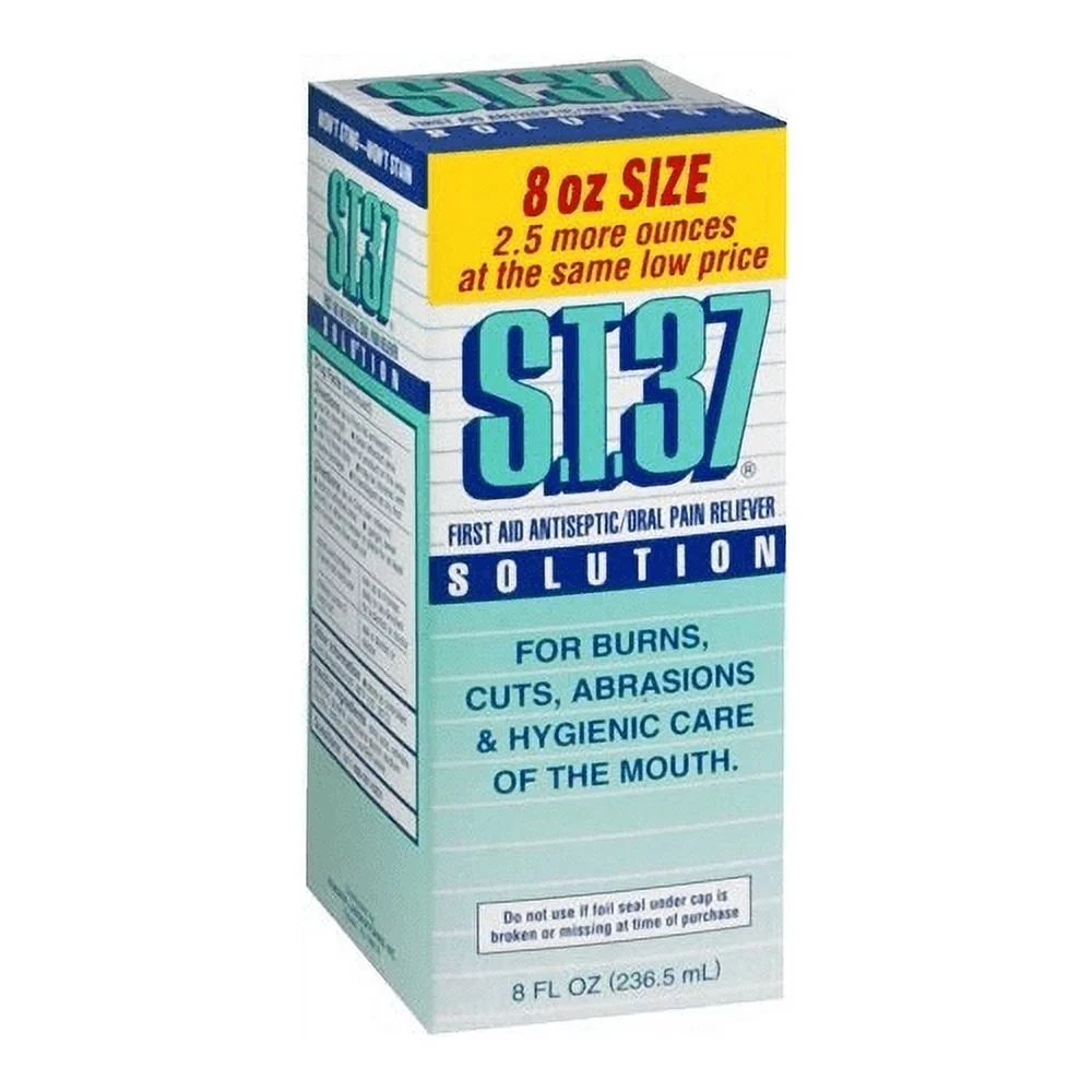 2 Pack - S.T.37 First Aid Antiseptic Oral Pain Reliever Solution 8oz Each