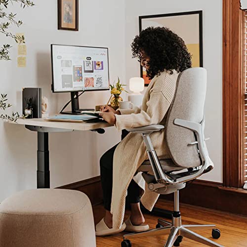 Haworth Zody Dual Posture Upholstered Desk Chair - Stylish and Ergonomic Office Chair Without Lumbar Support (Fog)