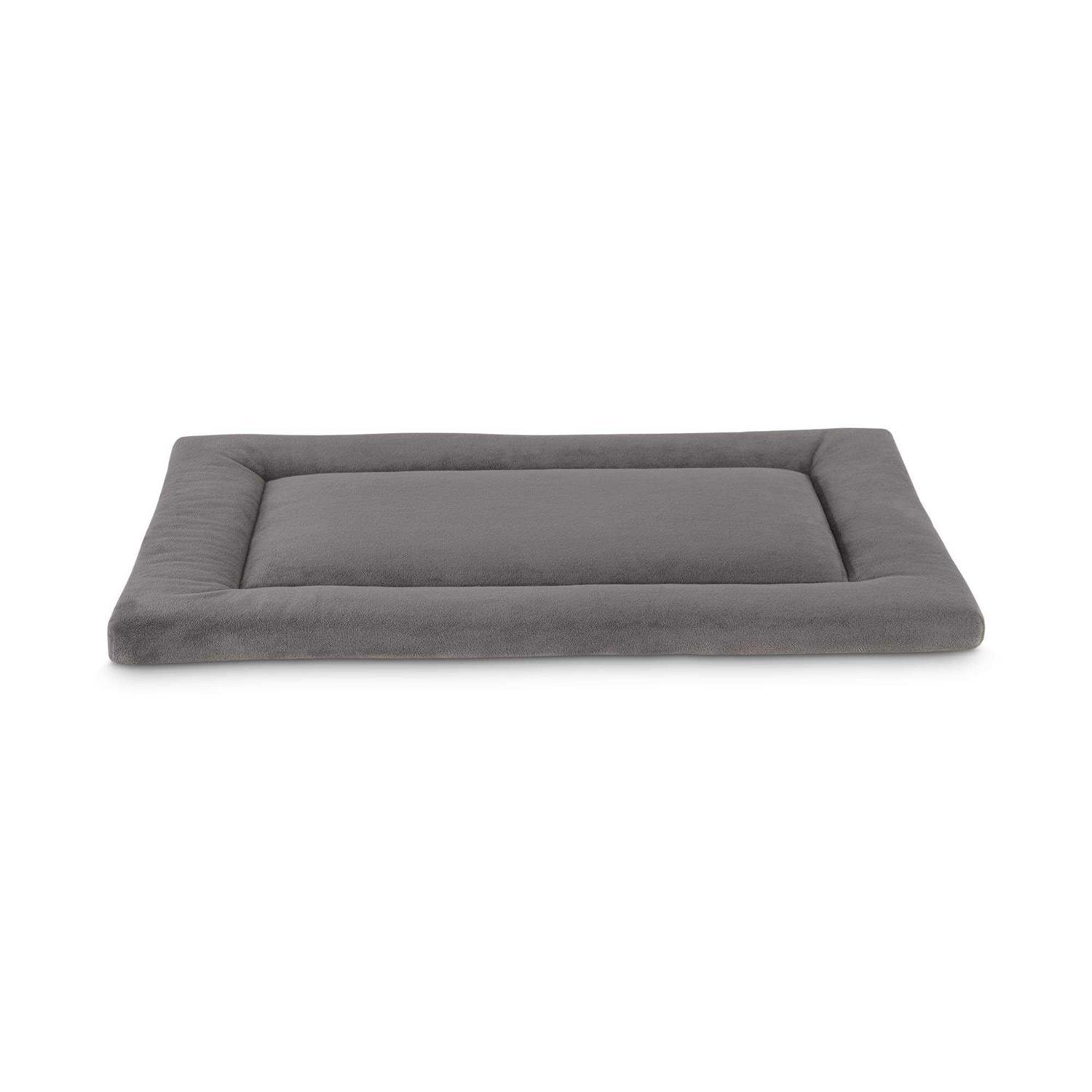 EveryYay Essentials Happy Place Dark Grey Velvet Dog Crate Mat and Pet Bed - Pet Supplies online store