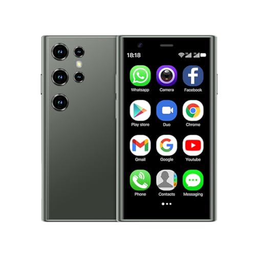 Mini Smartphone, 3.0 Inch Unlocked Android Small Mini Cell Phone Quad Core 2G+16G 5.0MP Dual SIM High Definition 3G Mobile Phone Child Smartphone (Green)