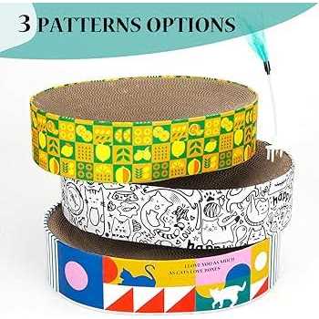 Cat Scratcher Cardboard 2in1 Oval Cat Scratcher Bed for Indoor Cats Cat Scratch Pad Bowl with Scratching Toy Corrugated Lounge Bed&Furniture - Pet Supplies online store