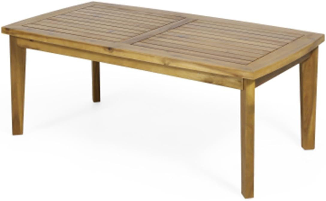 Outdoor Acacia Wood Rectangular Coffee Table, Teak, 43.25